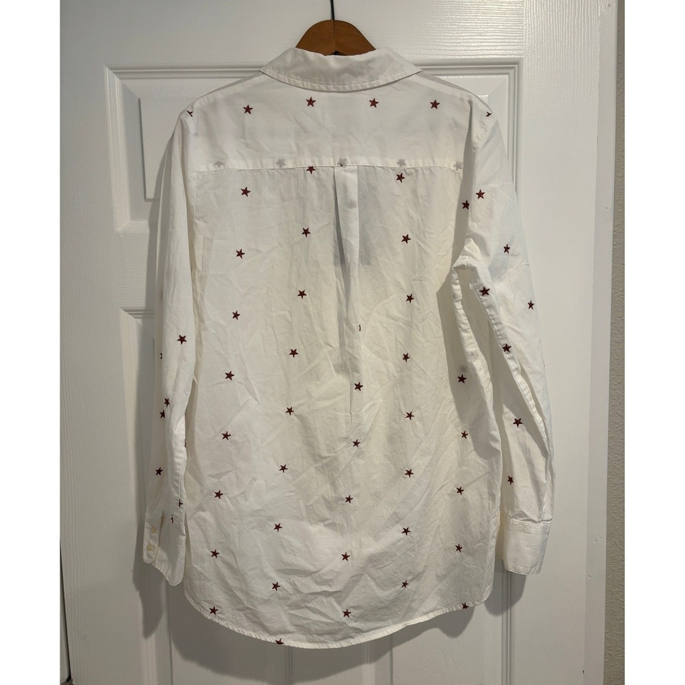 NWT Scotch & Soda Maison Scotch Embroidered Star Shirt Cream Copper M FLAWED - Picture 3 of 7